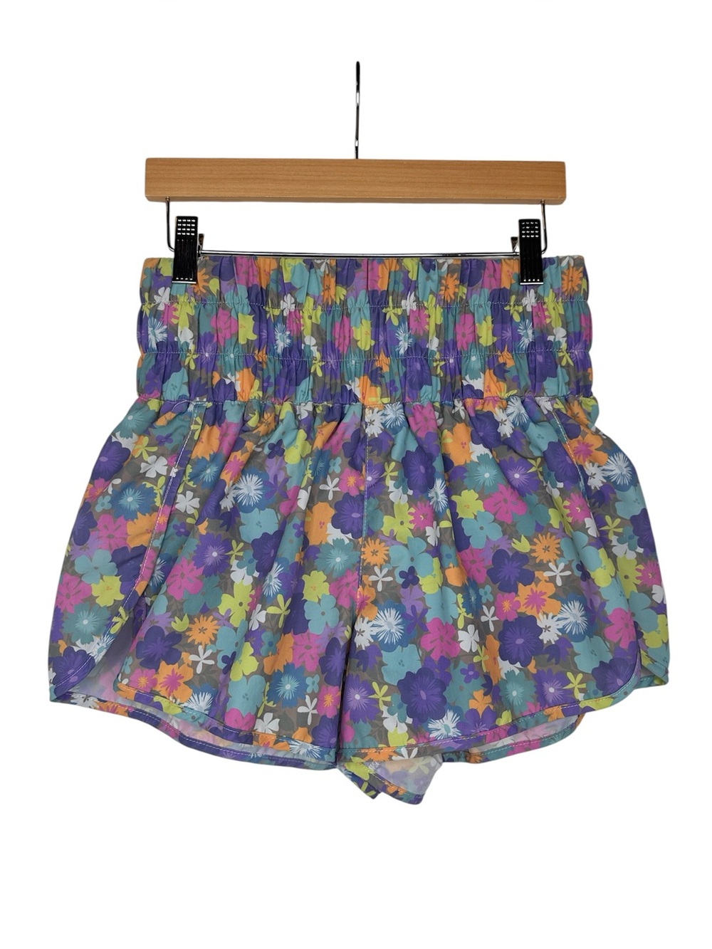 SSYS The Label Pastel Floral Print High Waisted Active Athletic Shorts Sz S